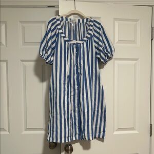 Blue and White Striped mini dress by Anniewear